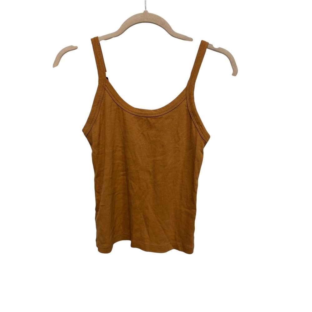 Wild Fable Ribbed Tank Top Small Brown Camel Scoop Neck Y2K Basic